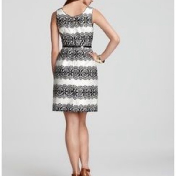 Kate Spade White & Black Lola Lace Silk Dress - Picture 2 of 10